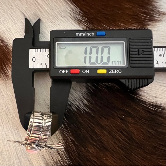 ❤️ Queen Pink Conch Navajo Thunderbird Statement Sterling Ring Size 7.5 - 10.5 G - Picture 13 of 14